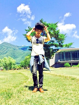 「ＢＢキャップ」｜「アイテム（アクセサリー）」を使った、Elliottさん（メンズ・162cm）の夏コーディネート