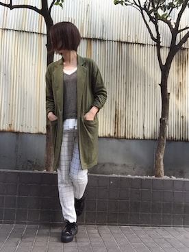 「厚底スニーカー」｜ことぶき。さん（レディース・157cm）の秋コーディネート