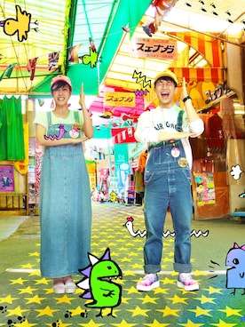 「JAM（ジャム）のアイテム（サロペット/オーバーオール）」を使った、shomaaさん（レディース・168cm）の春コーディネート