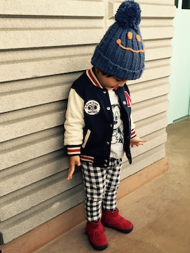 「アイテム（シャツ/ブラウス）」を使った、k♥︎さん（メンズ・90cm）の秋コーディネート