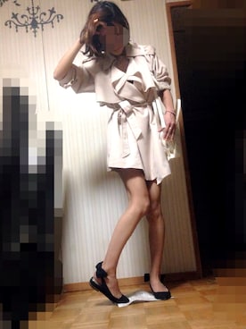 「スナイデル」｜「アイテム（トレンチコート）」を使った、あろまんØさん（レディース・160cm）の春コーディネート