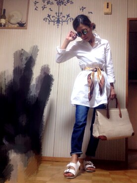 「UNITED ARROWS（ユナイテッドアローズ）のアイテム（ピアス（両耳用））」を使った、あろまんØさん（レディース・160cm）の夏コーディネート