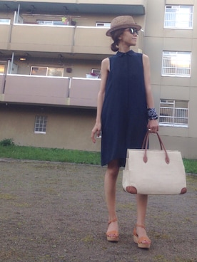 「バンダナ」｜「アイテム（つなぎ/オールインワン）」を使った、あろまんØさん（レディース・160cm）の夏コーディネート