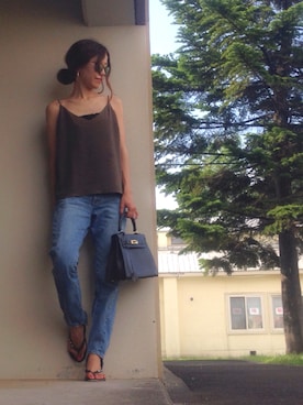 「テーパードデニム」｜あろまんØさん（レディース・160cm）の夏コーディネート