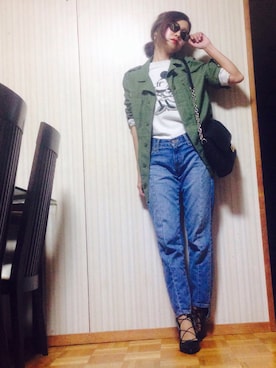 「テーパードデニム」｜あろまんØさん（レディース・160cm）の秋コーディネート