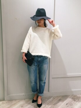 「Rouge vif（ルージュヴィフ）のアイテム（帽子）」を使った、zonoさん（レディース・166cm）の秋コーディネート
