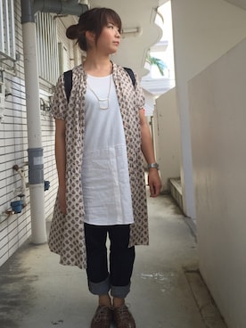「アイテム（シャツワンピース）」を使った、Ara Sonoさん（レディース・145cm・20代）の秋コーディネート