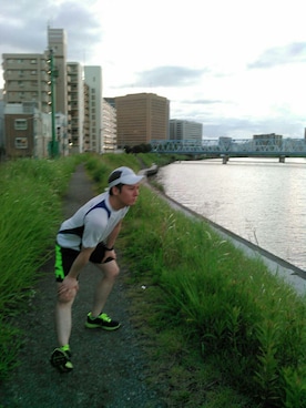 「northface（ノースフェイス）のアイテム（帽子）」を使った、たぼさん（メンズ・174cm）の夏コーディネート