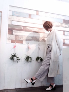 「アイテム（その他、グリーン系）」を使った、AZUさん（レディース・160cm）の春コーディネート