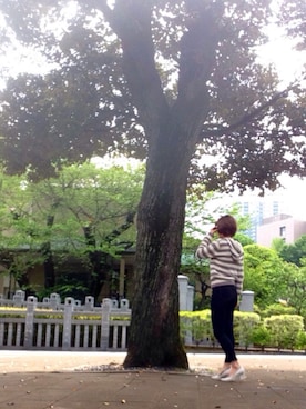 「enchanted（エンチャンテッド）のアイテム」を使った、AZUさん（レディース・160cm）の春コーディネート