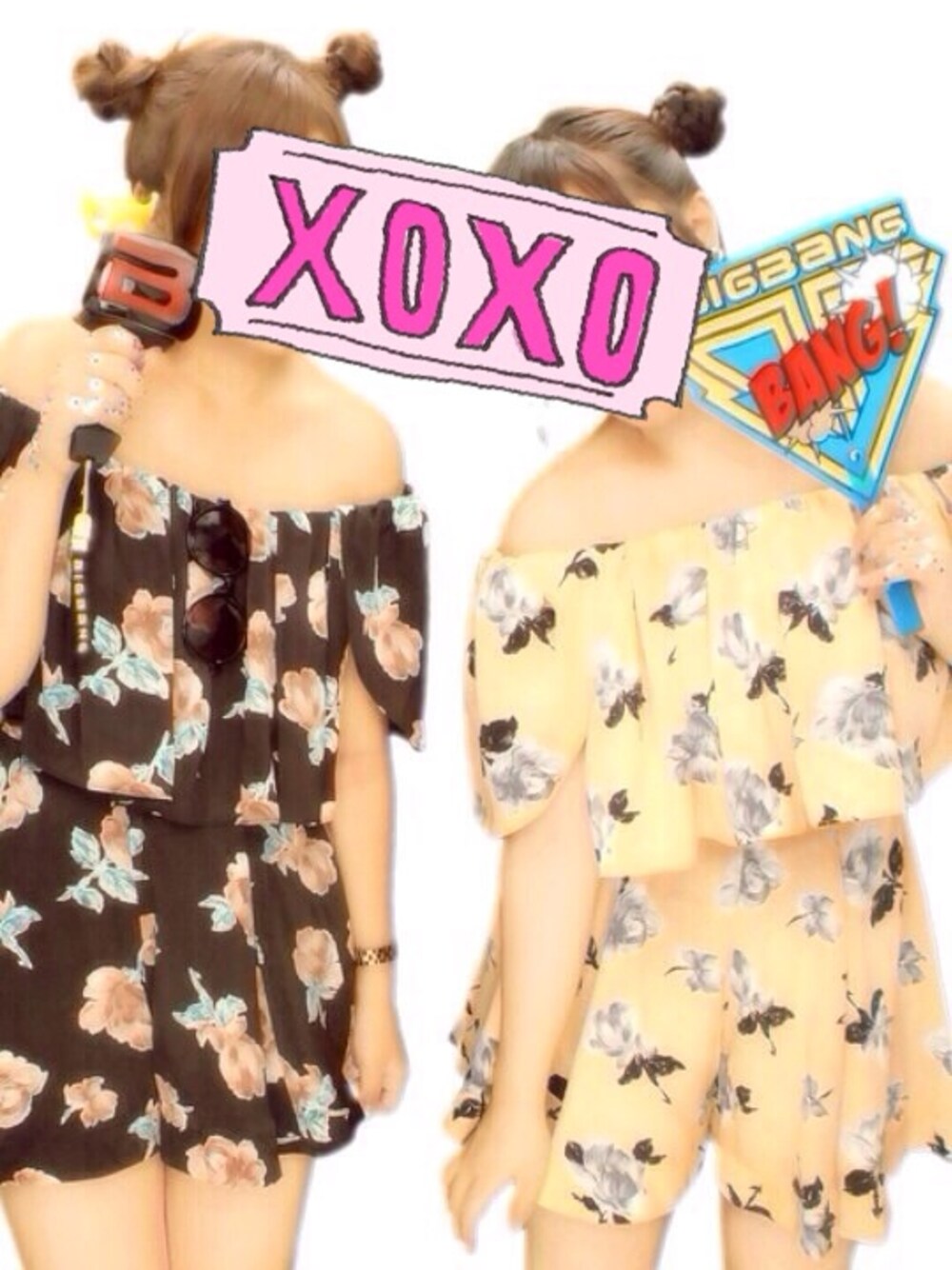 「snidel、2014AW、セットアップ、双子コーデ、twins」｜「SNIDELのヴィンテージフラワーブラウス（Tシャツ/カットソー、イエロー系）」を使った、みたたんさん（レディース・158cm）の秋コーディネートの1枚目の写真