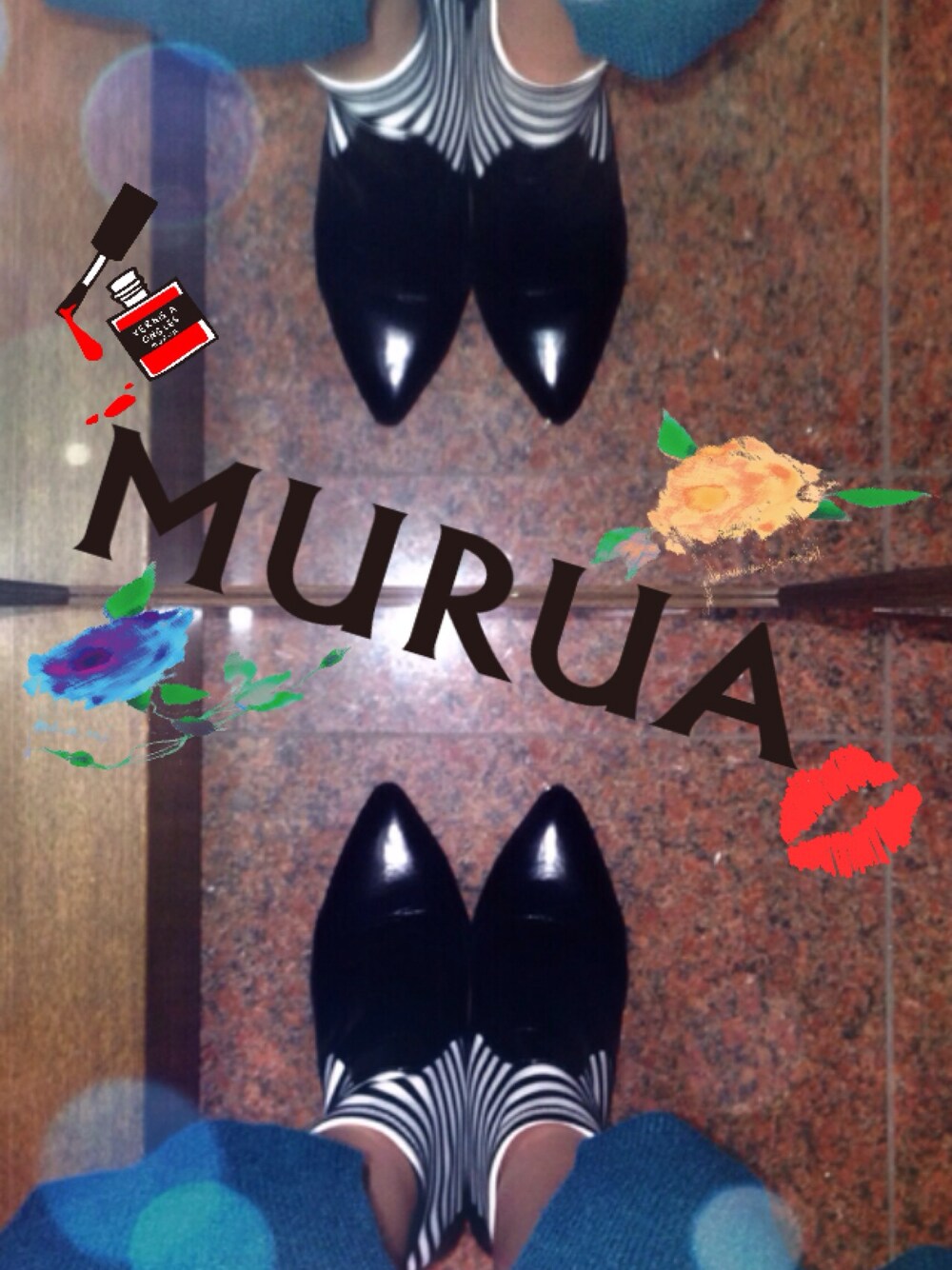 「MURUA(MURUA)、shoes、ladyupshoes、ブーツ、ブラック、ボーダー、2014 S/S」｜「MURUAの【CASUAL】URBANﾐﾄﾞﾙﾌﾞｰﾂ（ブーツ、その他）」を使った、みたたんさん（レディース・158cm）の秋コーディネートの1枚目の写真