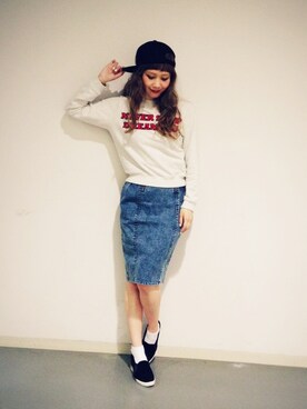 「Casselini（キャセリーニ）のアイテム（その他シューズ）」を使った、田中里奈さん（レディース・158cm）の春コーディネート
