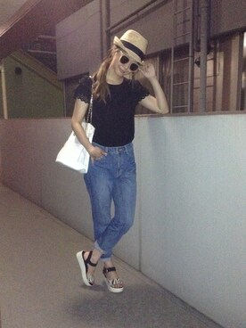 田中里奈さん(レディース・158cm)の夏コーディネート