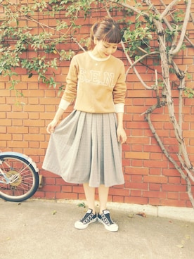 田中里奈さん（レディース・158cm）の秋コーディネート