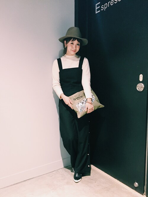 田中里奈 is wearing thpry＋color "サイドボタンコンビネゾン【2015秋新作】"