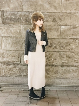 「Latia」｜田中里奈さん（レディース・158cm）の秋コーディネート