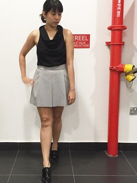 「MANGO（マンゴ）のアイテム」を使った、MerlizaLimさん（レディース・160cm）の秋コーディネート
