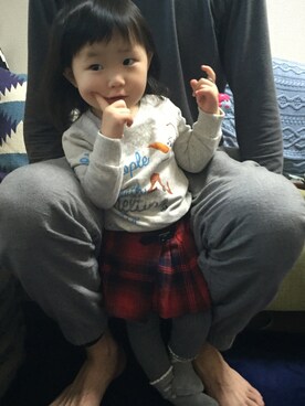 「タータンチェック」｜kyotanさん（キッズ・80cm）の春コーディネート