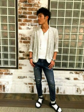 「AZUL by moussy（アズールバイマウジー）のアイテム（ジャケット/アウター）」を使った、yuya305さん（メンズ・179cm）の春コーディネート