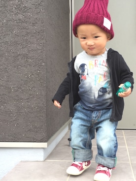 「MEIN HEIM（マイン　ハイム）のアイテム」を使った、ちゅーせんさん（キッズ・80cm）の秋コーディネート