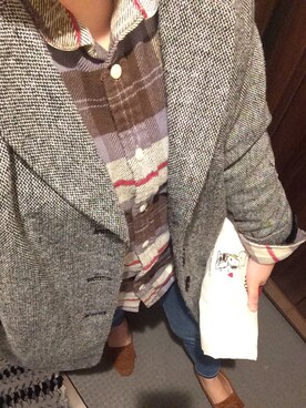 「Honeys（ハニーズ）のアイテム（モカシン/デッキシューズ）」を使った、momichanさん（レディース・155cm）の秋コーディネート