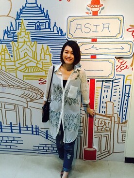 「BASEZOO （BASEZOO ）のアイテム（パンツ）」を使った、Kaoriさん（レディース・167cm）の春コーディネート