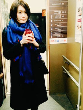 「blue」｜「アイテム（ダッフルコート）」を使った、Kaoriさん（レディース・167cm）の冬コーディネート
