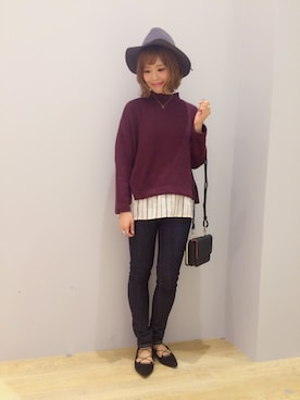 「ボルドー」｜ぐちょめさん（レディース・157cm）の秋コーディネート