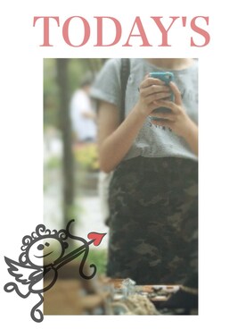 「coen（コーエン）のcoenロゴTシャツ 2014SS（Tシャツ/カットソー、グレー系）」を使った、k  o m  aさん（レディース・153cm）の夏コーディネート