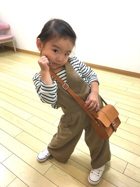 「GLOBAL WORK（グローバルワーク）のアイテム（オールインワン・サロペット）」を使った、ァキ'sさん（キッズ・100cm）の秋コーディネート