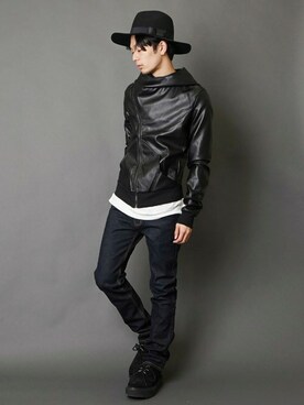 Ur 47 Puレザーパーカー レザーライダースジャケット レザージャケットを使った人気ファッションコーディネート Wear