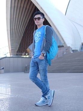 「YEVS（イーブス）のアイテム（デニムパンツ）」を使った、kevin_9514さん（メンズ・172cm）の夏コーディネート