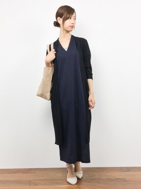 「コクーンスカート」｜「アイテム（ワンピース/ドレス）」を使った、KIIさん（レディース・160cm）の秋コーディネート