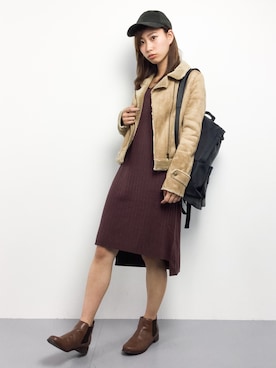 「laboratory work（ラボラトリーワーク）のアイテム（ブルゾン）」を使った、KIIさん（レディース・160cm）の秋コーディネート