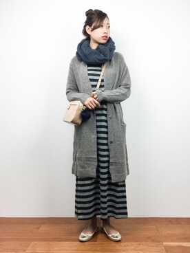 「NOMBRE IMPAIR（ノンブルアンペール）のアイテム（カーディガン/ボレロ）」を使った、KIIさん（レディース・160cm）の秋コーディネート
