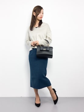 「Honey Salon（ハニーサロン）のアイテム（ボストンバッグ）」を使った、KIIさん（レディース・160cm）の冬コーディネート