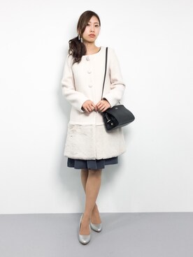 「二次会」｜「アイテム（その他アウター）」を使った、KIIさん（レディース・160cm）の冬コーディネート