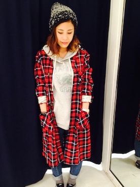 「DOUBLE NAME（ダブルネーム）のアイテム（その他アウター）」を使った、NAGAさん（レディース・158cm）の秋コーディネート