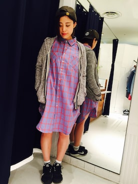 「アイテム（シャツワンピース）」を使った、NAGAさん（レディース・158cm）の春コーディネート