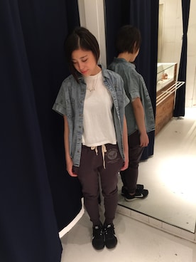 「アイテム（Tシャツ/カットソー）」を使った、NAGAさん（レディース・158cm）の春コーディネート