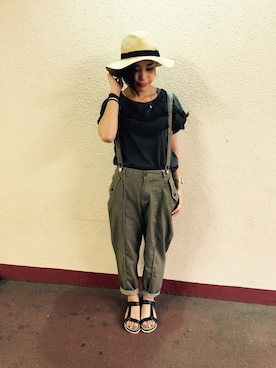 「アイテム（サンダル）」を使った、NAGAさん（レディース・158cm）の春コーディネート