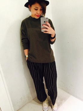 「DOUBLE NAME（ダブルネーム）のアイテム（パンツ）」を使った、NAGAさん（レディース・158cm）の夏コーディネート