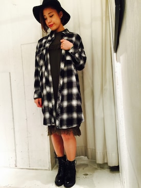 「アイテム（シャツワンピース）」を使った、NAGAさん（レディース・158cm・20代）の秋コーディネート