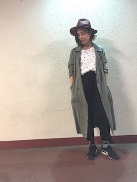 「DOUBLE NAME（ダブルネーム）のアイテム（トレンチコート）」を使った、NAGAさん（レディース・158cm）の春コーディネート