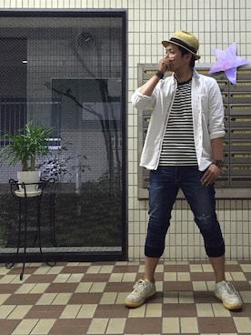 「腕まくり」｜「アイテム（その他）」を使った、おあさん（メンズ・170cm）の春コーディネート