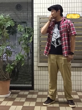 「The DUFFER of ST.GEORGE（ザダファーオブセントジョージ）のアイテム（アクセサリー）」を使った、おあさん（メンズ・170cm）の秋コーディネート