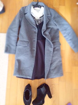 「パールアクセ」｜「アイテム（ブーティ）」を使った、Ханаさん（レディース・160cm）の冬コーディネート