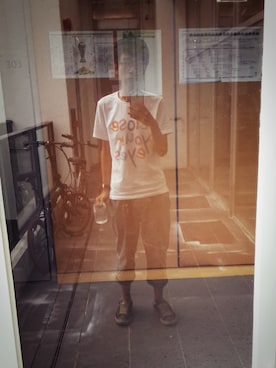 「ADLIB（アドリブ）のアイテム（Tシャツ/カットソー）」を使った、Evan Gさん（メンズ・171cm）の夏コーディネート