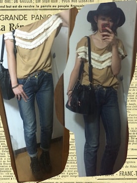 「B.L.U.E（ビーエルユーイー）のアイテム（バッグ）」を使った、ゆっちょさん（レディース・168cm）の夏コーディネート